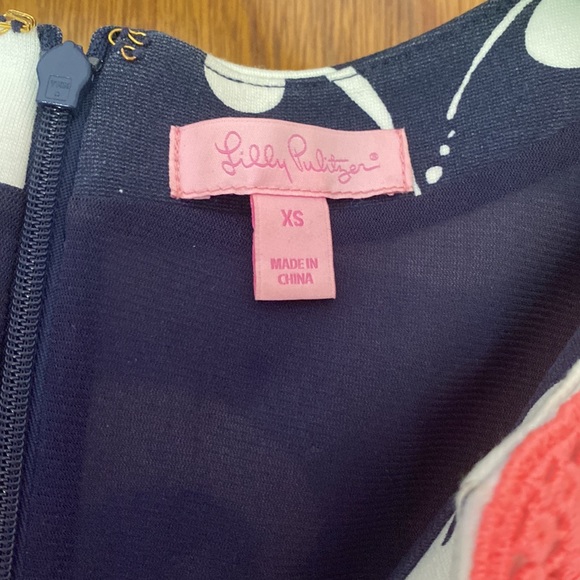 Lilly Pulitzer BRIELLA BRIGHT NAVY Johnny B Fit & Flare DRESS - Picture 4 of 14